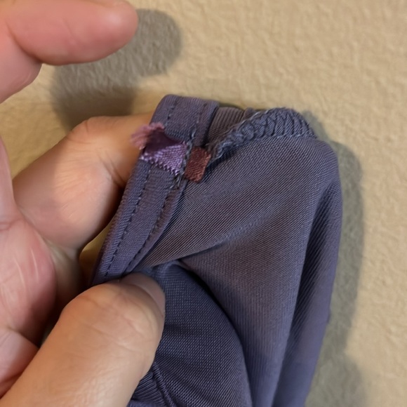 Alya Purple Ruched Front Short Sleeve Panel Swing Dress M - Picture 11 of 11